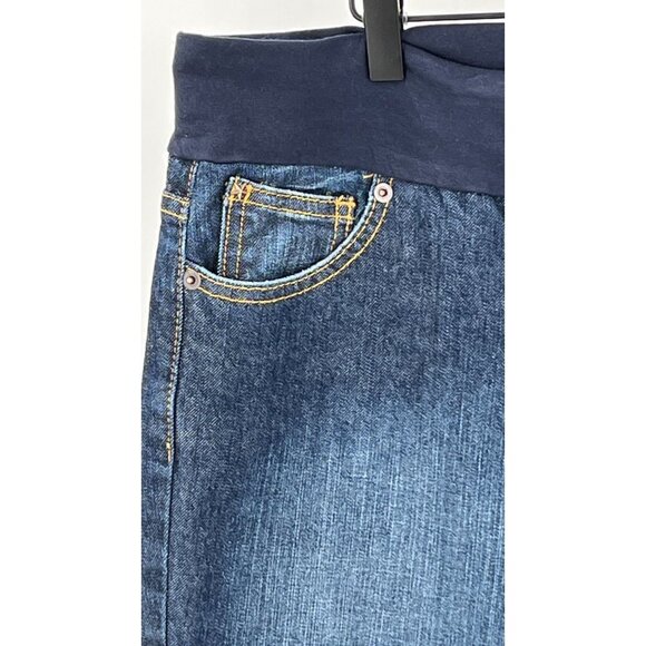 Oh Baby Motherhood Maternity Wide Leg Jean Xl 3" Elastic Waistband  Denim Pants - Picture 2 of 12